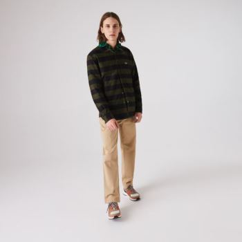 Lacoste Checked Quilted Cotton Flannel Overshirt Pánské - Tílka Hnědožlutý Zelene / Černé | CZ-fgyFO